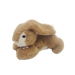 A&A Lop Ear Floppy Brown White Bunny Rabbit Plush Sm‎ Stuffed Floral 1992 VTG 7"